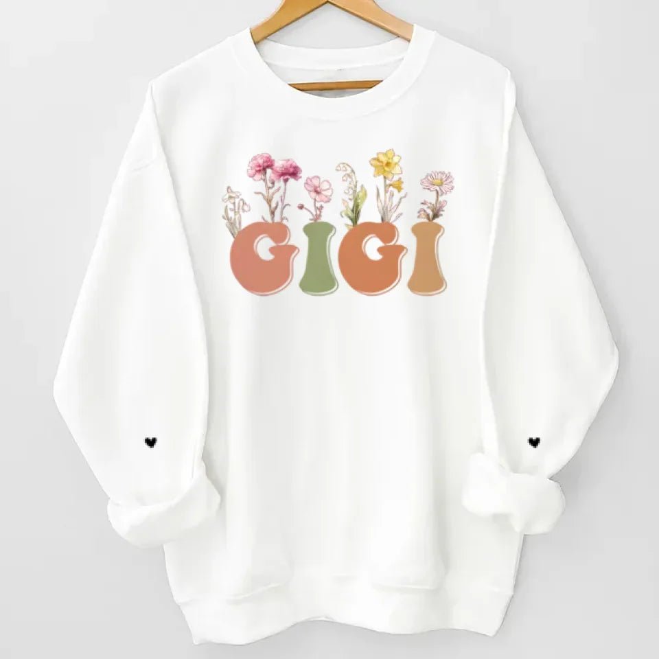 Call Me Nana - Family Personalized Custom Unisex Sweatshirt With Design On Sleeve - Birthday Gift For Mom, Grandma 684944 - 684945 - DiyGiftly