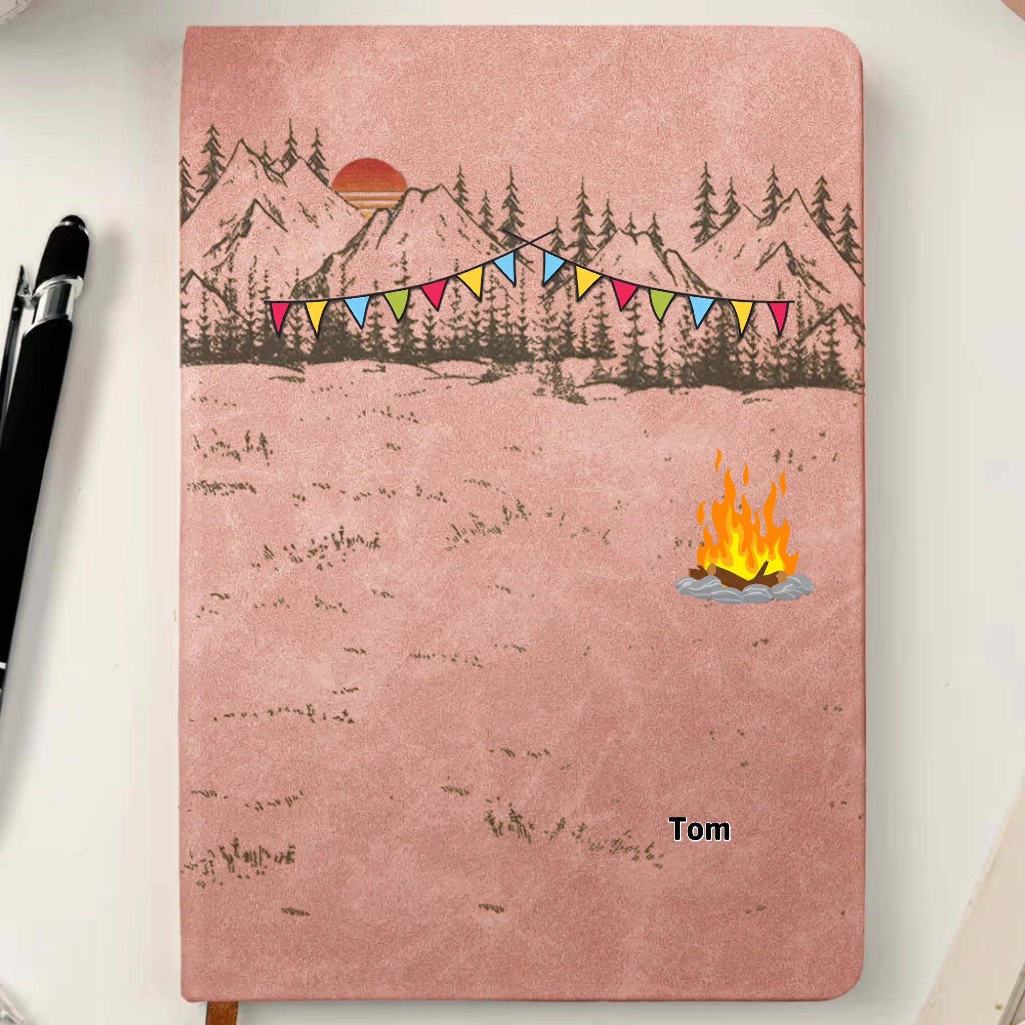 Camping with My Favorite Pups - Custom Leather Journal for Dog - Loving Girls 1071313 - DiyGiftly