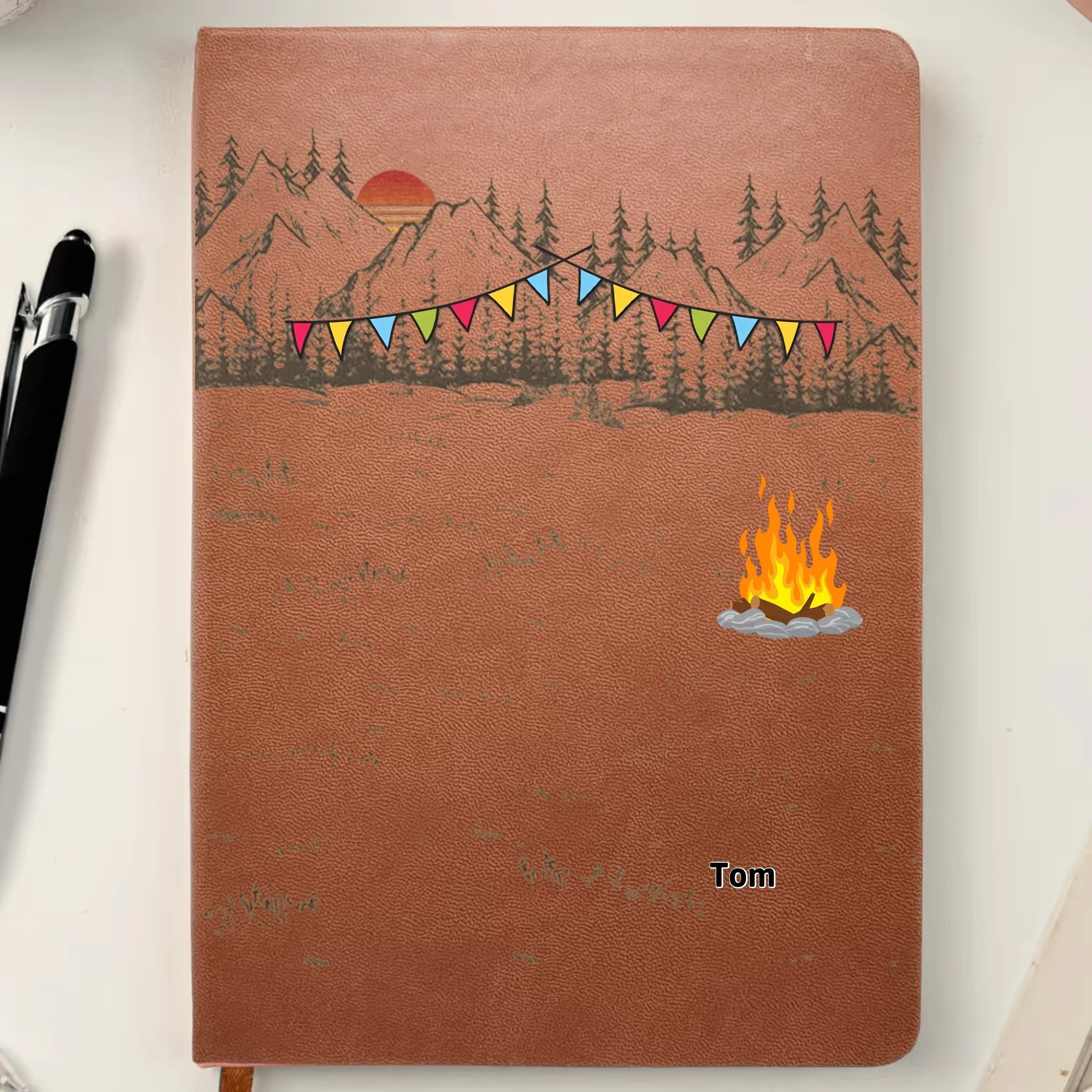 Camping with My Favorite Pups - Custom Leather Journal for Dog - Loving Girls 1071313 - DiyGiftly