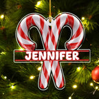 Candy Cane - Personalized Custom Acrylic Ornament 719600 - DiyGiftly