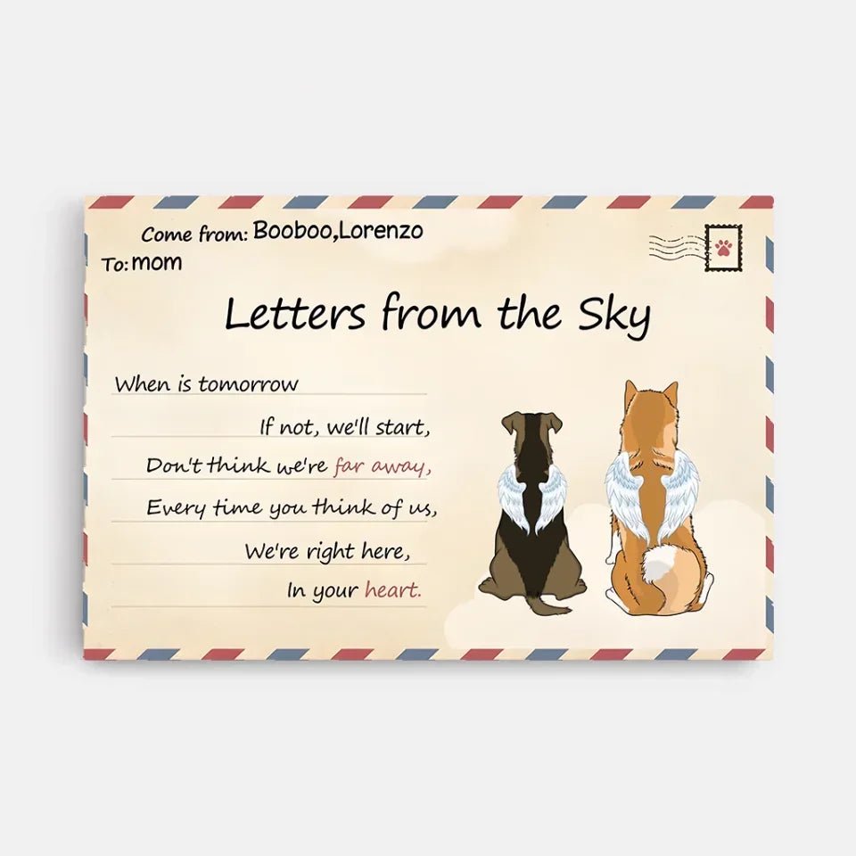 loss of dog gift canvas personalized design wall art detail view