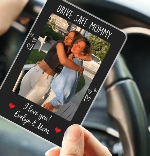 Car Visor Clip Custom Name Drive Safe Daddy We Love You Gift for Mommy Personalized Car Visor Clip Acrylic Photo Car Visor Clip 29084928 - DiyGiftly