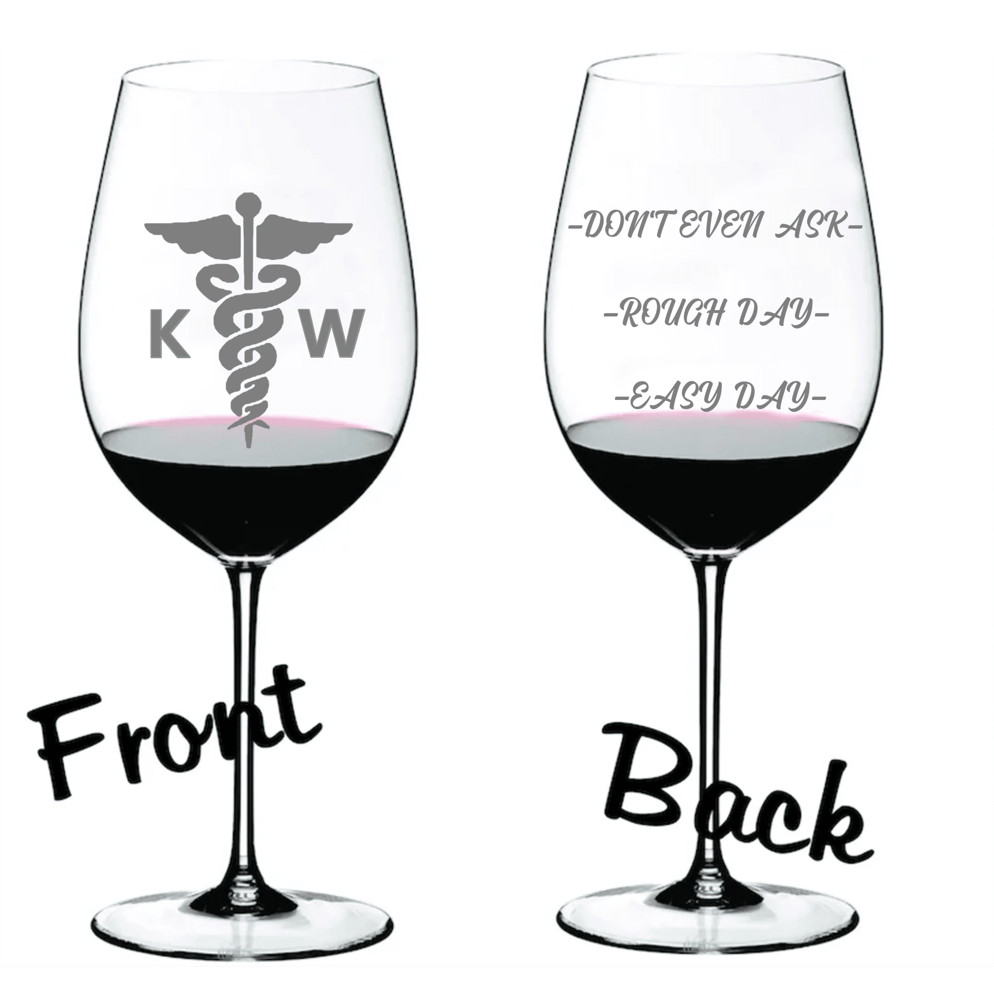 RN Nurse Glass Personalized Initial Option Funny Registered Nurse Gift Custom Nurse gift ready