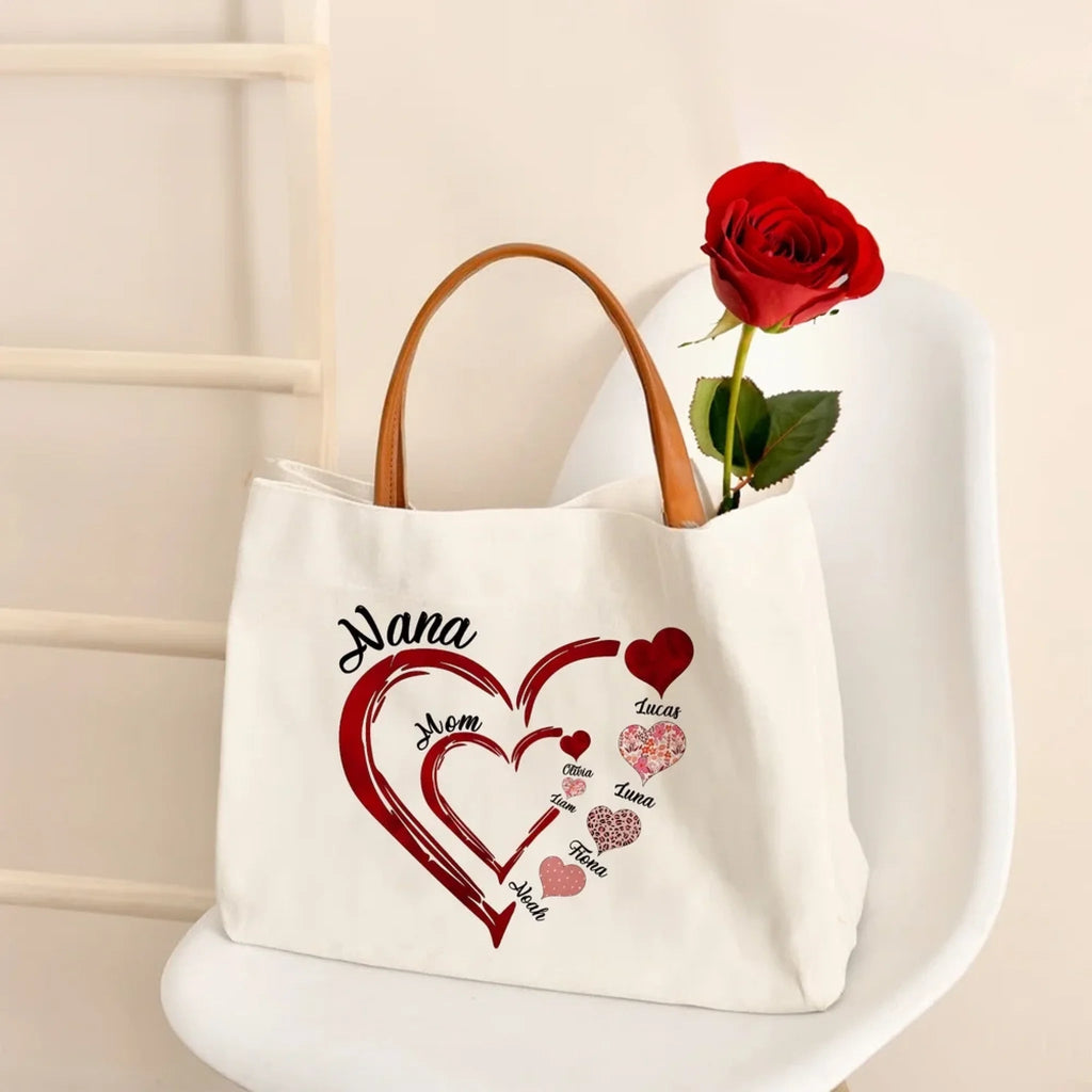 Carry family love everywhere canvas bag personalized kids names spacious everyday carry