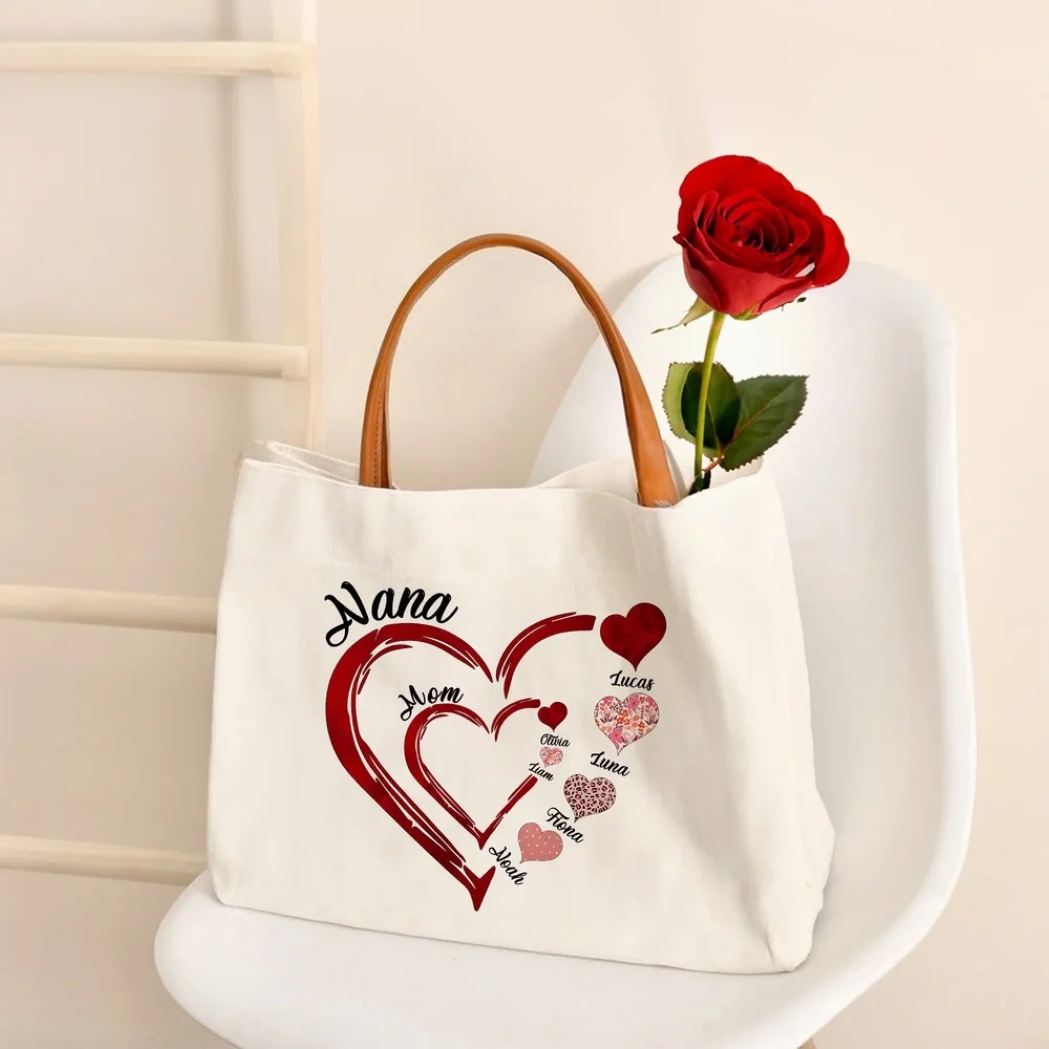 Carry family love everywhere canvas bag personalized kids names spacious everyday carry