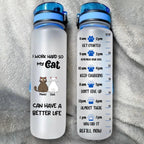 Cat Lover Water Bottle - Drink Your Water Right Meow - Cat Lover Gifts, Custom Water Bottle - Personalized Water Tracker Bottle 1032916 - DiyGiftly