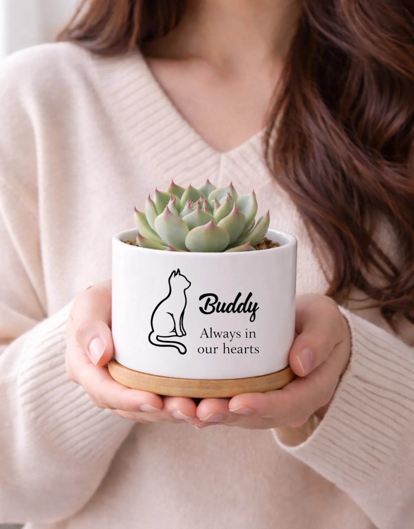 custom name ceramic floral flower pot as a new home gift