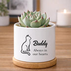 custom name ceramic floral flower pot for windowsill decor