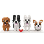 Brick Figures Personalized Pet Portrait for 4 Dogs for Home Display