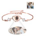 Custom Double Heart Projection Bracelet 925 Sterling Silver