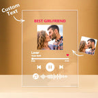 Custom Photo Keychain Music Code Plaque Scannable Music Personalized Acrylic NightLight BestGirfriend Gift