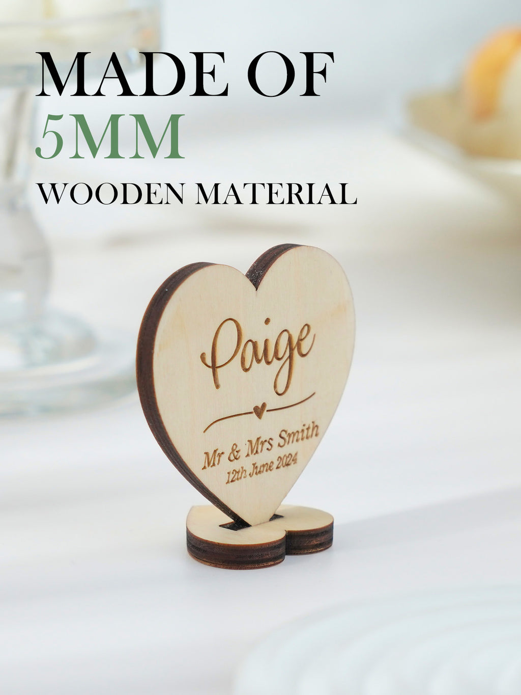 handcrafted wooden wedding placenames place cards wedding table decorations keepsake