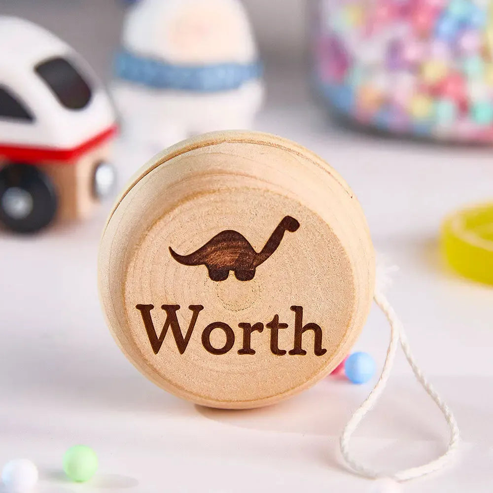 Personalized Wooden Yoyo with Engraved Name Yoyo Educational Toy Birthday Gift for Kid