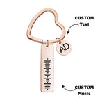 Custom Scannable Code Music Song Keychain with Heart Keyring