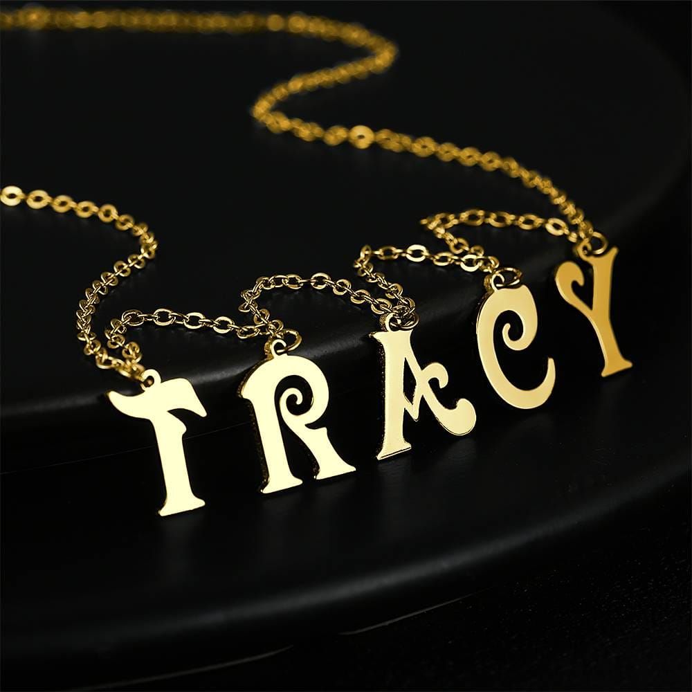 Personalized Sterling Silver Letter Initials Necklace Name Jewelry Necklaces