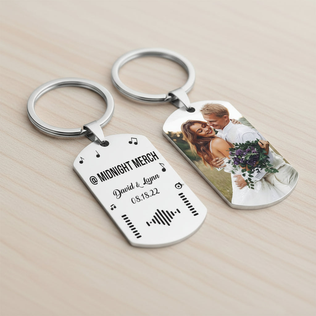 Custom Keychain with Picture Custom Scannable Code Music Song Code Key ...