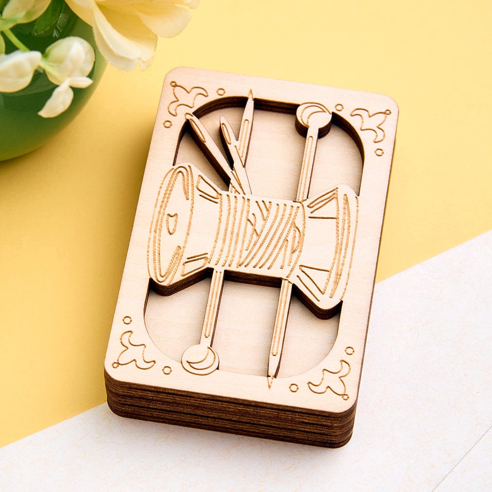 Personalized Wooden Needle Box Holder with Magnet Needle Storage Tool Gift for Craft Lovers