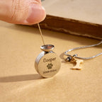 Personalized Engraved Pet Ashes Necklace Memorial Keepsake Gift for Dog Cat Pet Lovers