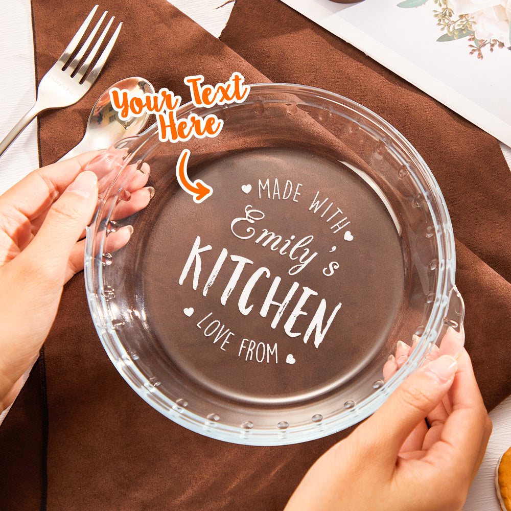custom name ceramic pie plate for kitchen decor