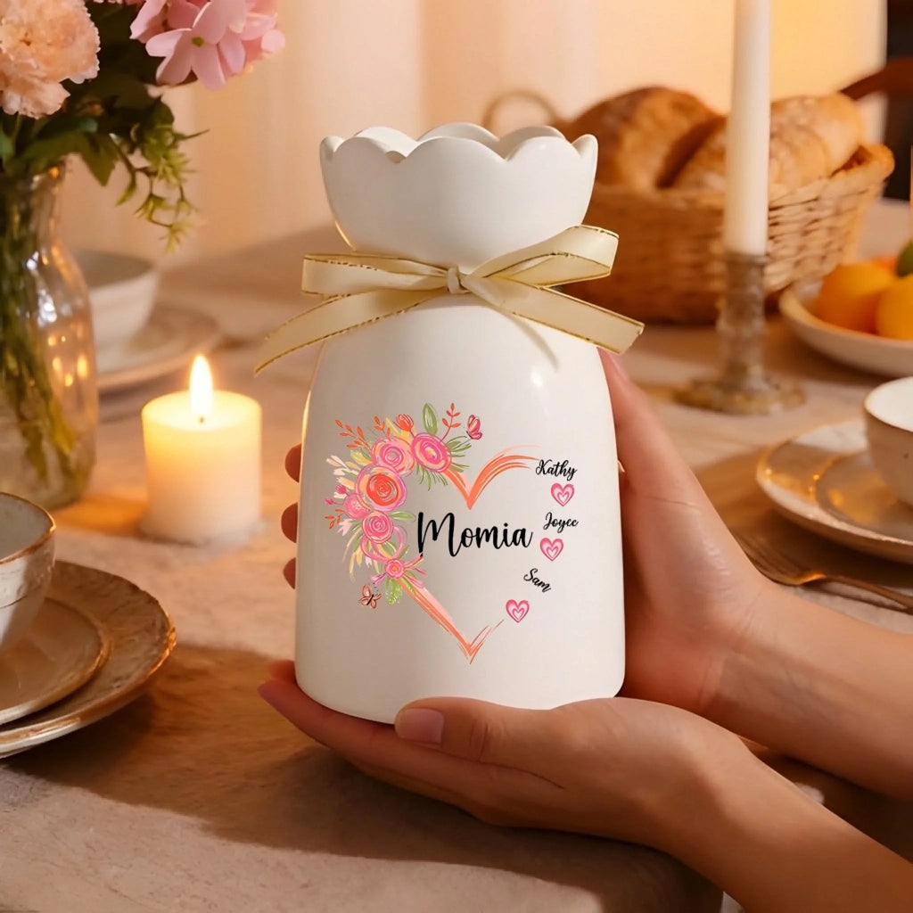 Celebrate Mom’s Love - Creative Ceramic Vase - Personalized Mother’s Day Gift - Handcrafted Elegant Design - Perfect for Home Décor and Flower Arrangements 1144469 - DiyGiftly