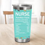 personalized nurse tumbler fun nutrition facts design