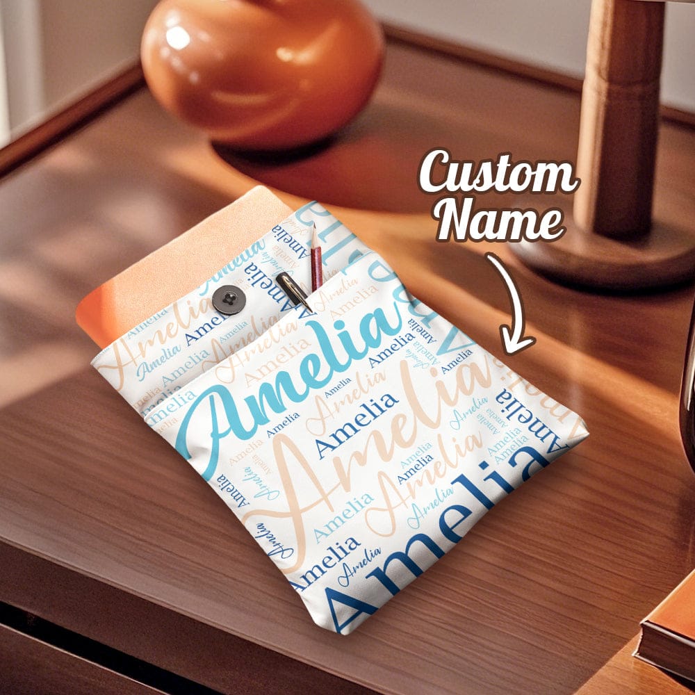 Personalized Name Book Cover with Pocket Book Cover Protector Gift for Book Lover