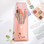 Custom Engraved Birth Flower Makeup Brush Set Wedding Gift