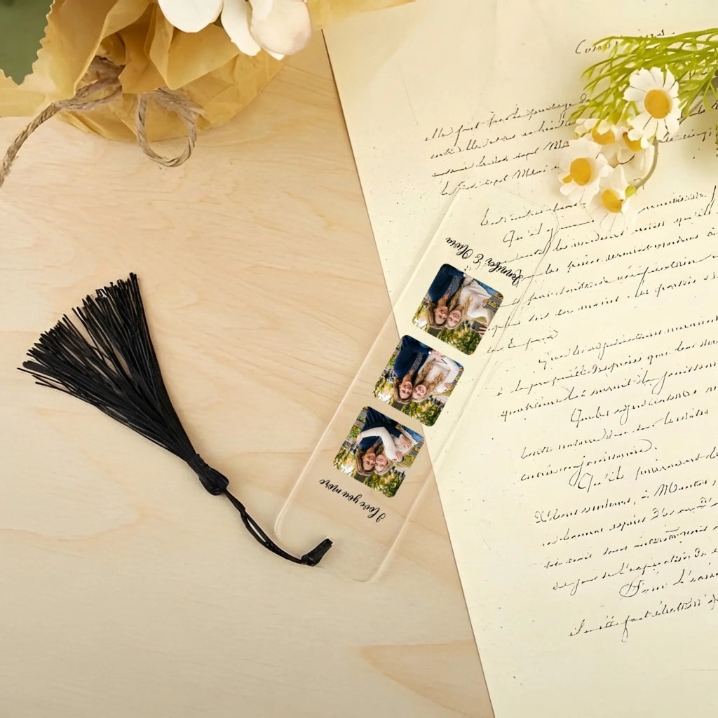 Cherish Every Moment - Personalized Acrylic Bookmark - Custom Photo Gift for Mom - Thoughtful & Durable Design - Perfect for Reading and Keepsakes 1145647 - DiyGiftly
