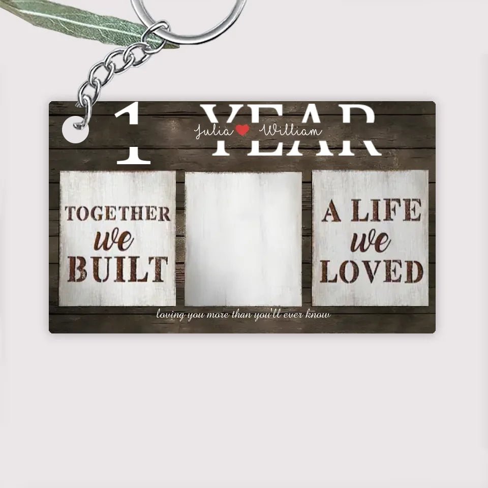 Cherished Moments - Personalized Anniversary Keychain with Couple Photo - Timeless Gift for Him & Her 733555 - Y - DiyGiftly