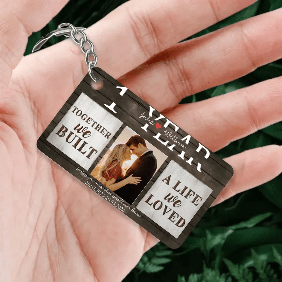 Cherished Moments - Personalized Anniversary Keychain with Couple Photo - Timeless Gift for Him & Her 733555 - Y - DiyGiftly