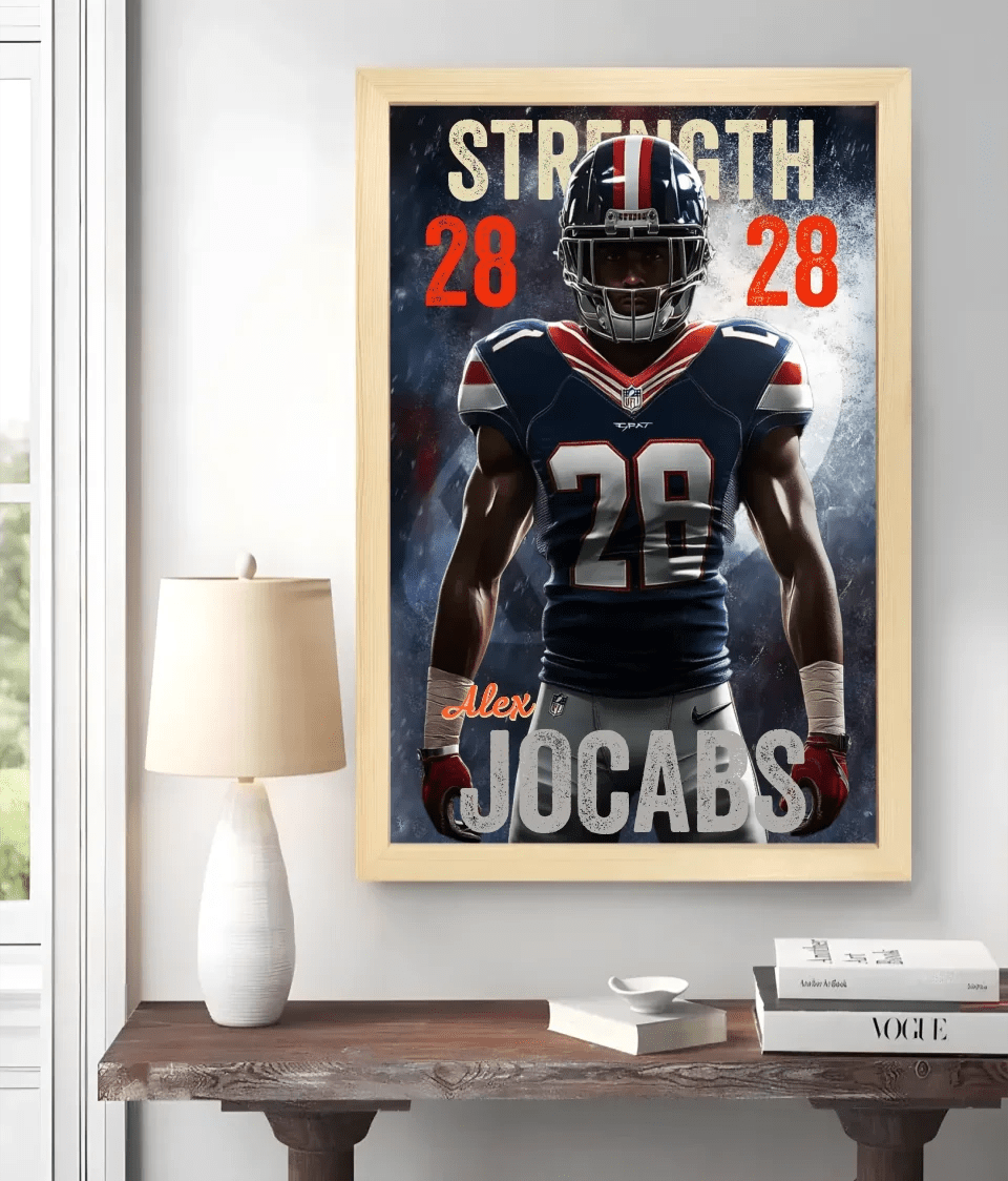 Choose Your Own Name and Slogan, the Perfect Gift for Football Fans – Personalized Canvas or Poster 739308 - 739512 - DiyGiftly