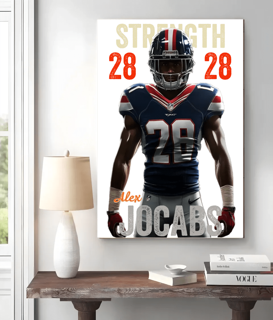 Choose Your Own Name and Slogan, the Perfect Gift for Football Fans – Personalized Canvas or Poster 739308 - 739512 - DiyGiftly