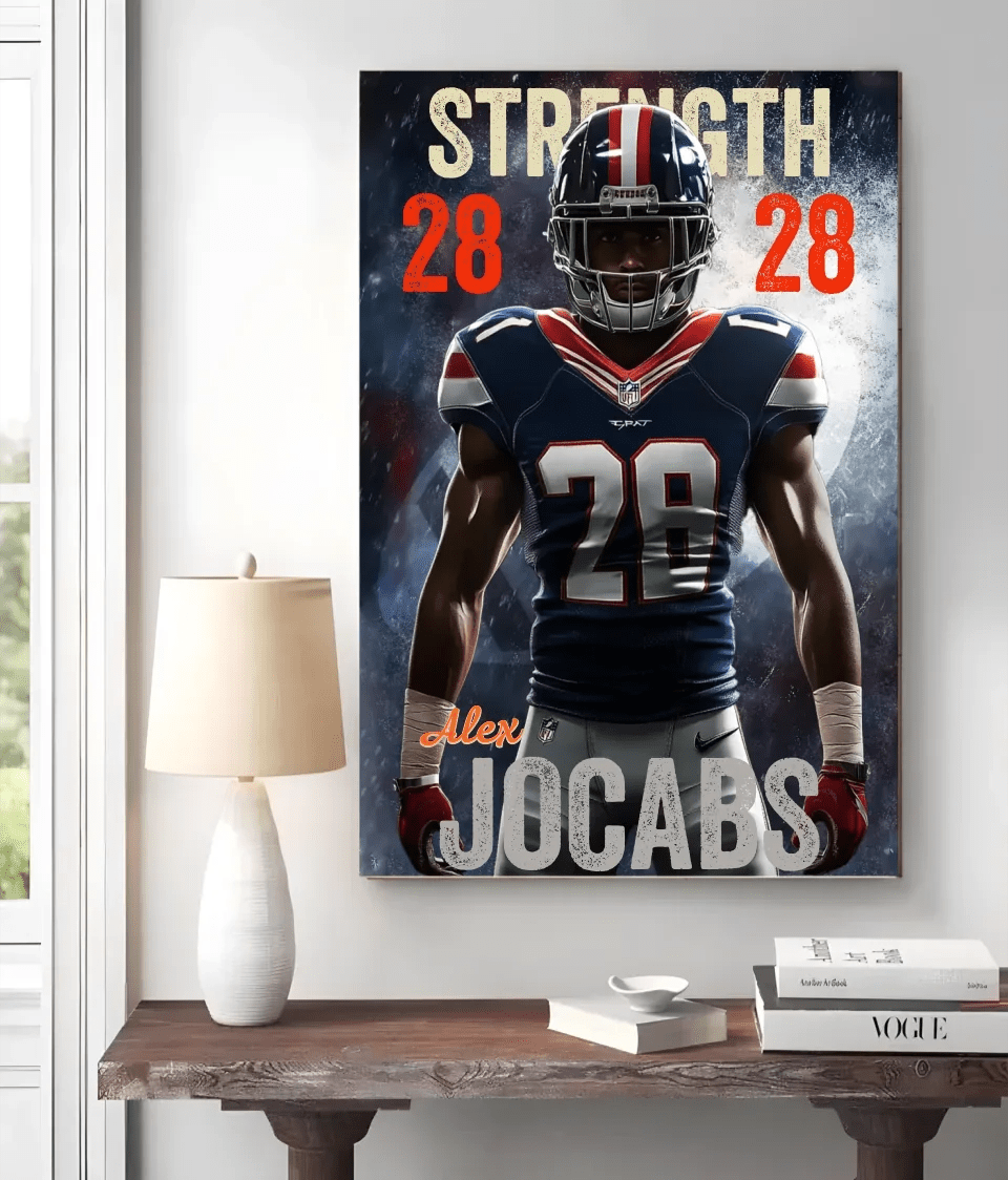 Choose Your Own Name and Slogan, the Perfect Gift for Football Fans – Personalized Canvas or Poster 739308 - 739512 - DiyGiftly