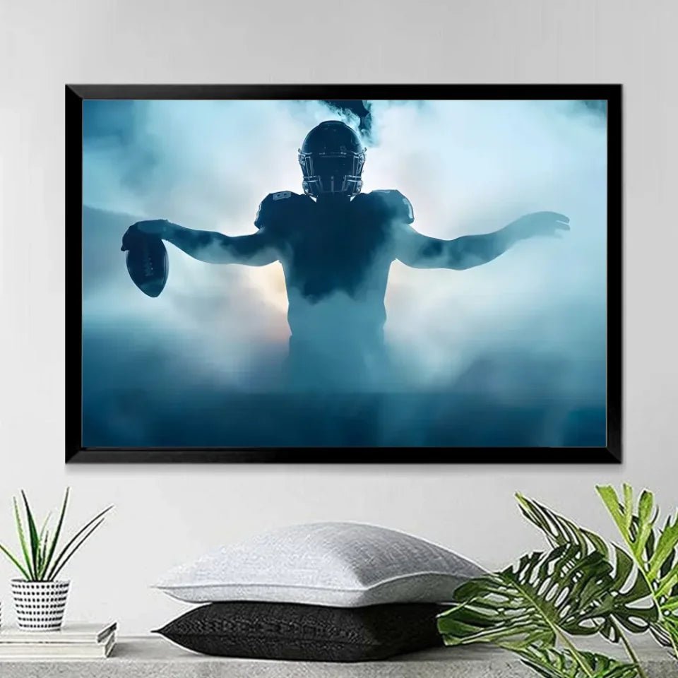 Christian Football Player Personalized Canvas, Wall Football Art Print, Custom Framed Canvas 738843 - 739317 - DiyGiftly