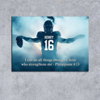 Christian Football Player Personalized Canvas, Wall Football Art Print, Custom Framed Canvas 738843 - 739317 - DiyGiftly