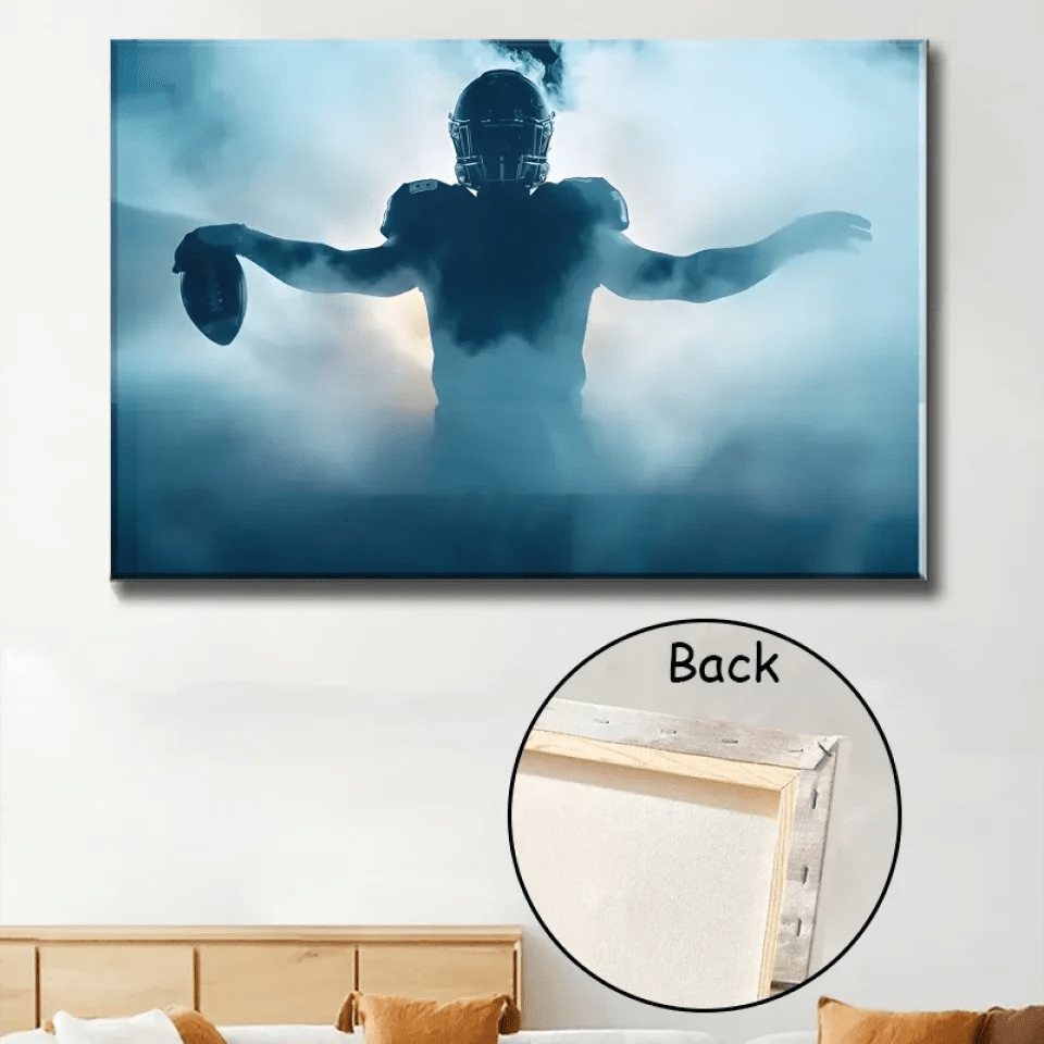 Christian Football Player Personalized Canvas, Wall Football Art Print, Custom Framed Canvas 738843 - 739317 - DiyGiftly