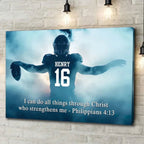 Christian Football Player Personalized Canvas, Wall Football Art Print, Custom Framed Canvas 738843 - 739317 - DiyGiftly