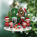 Christmas Family Sitting 2024 Stacked Pattern Personalized Acrylic Ornament 678112 - DiyGiftly