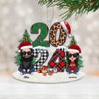 Christmas Family Sitting 2024 Stacked Pattern Personalized Acrylic Ornament 678112 - DiyGiftly