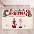 Christmas Family Sitting Together Personalized Mat, Christmas Decoration 714699 - D - DiyGiftly