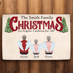 Christmas Family Sitting Together Personalized Mat, Christmas Decoration 714699 - D - DiyGiftly