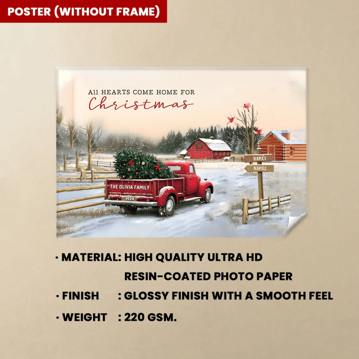 Christmas Gifts for a Family Custom Family Name Ready to Hang Canvas Print 711091 - 711227 - DiyGiftly