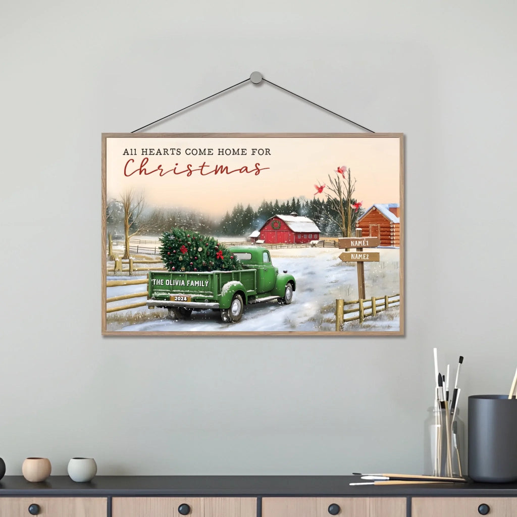 Christmas Gifts for a Family Custom Family Name Ready to Hang Wooden Plaque 711091 - DiyGiftly