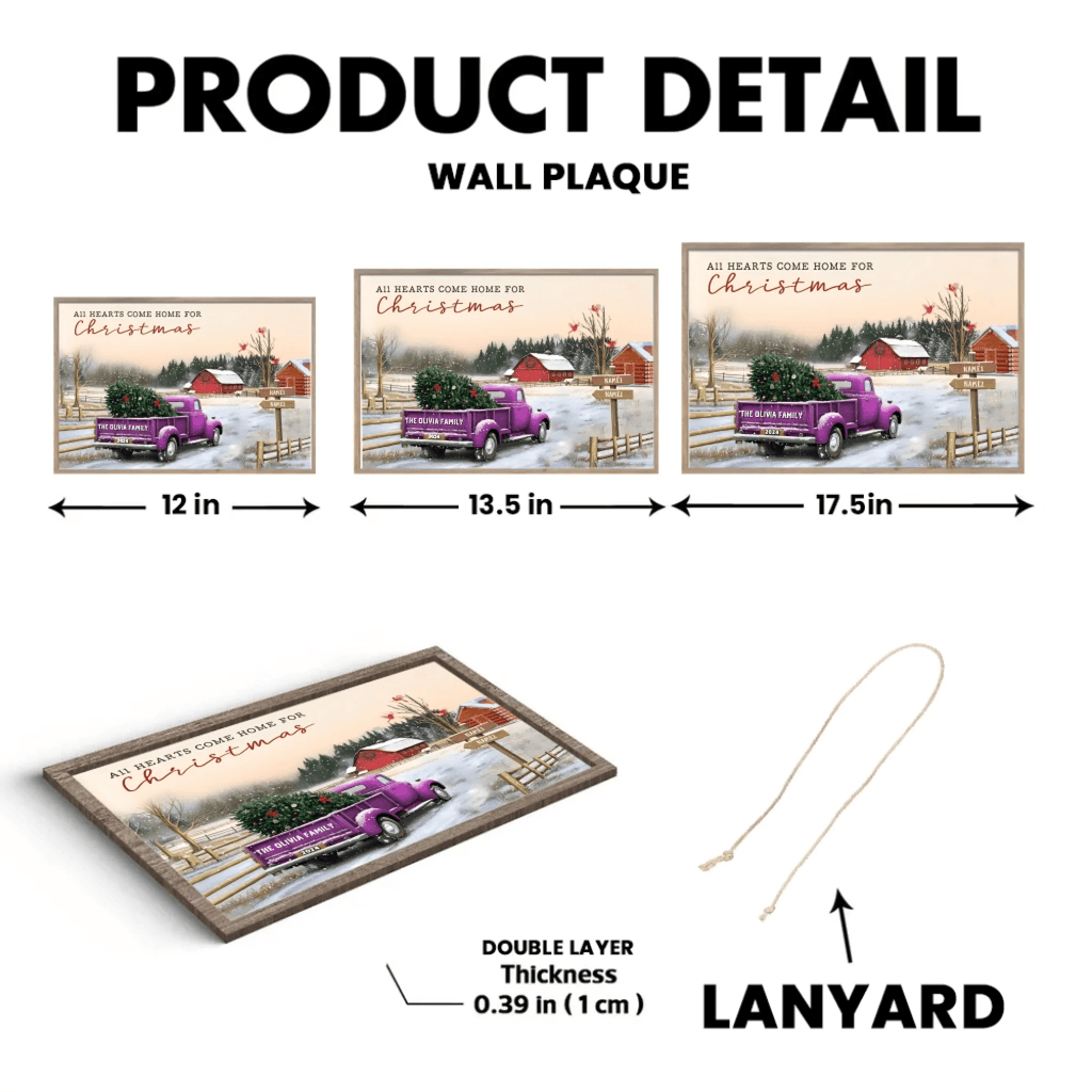 Christmas Gifts for a Family Custom Family Name Ready to Hang Wooden Plaque 711091 - DiyGiftly