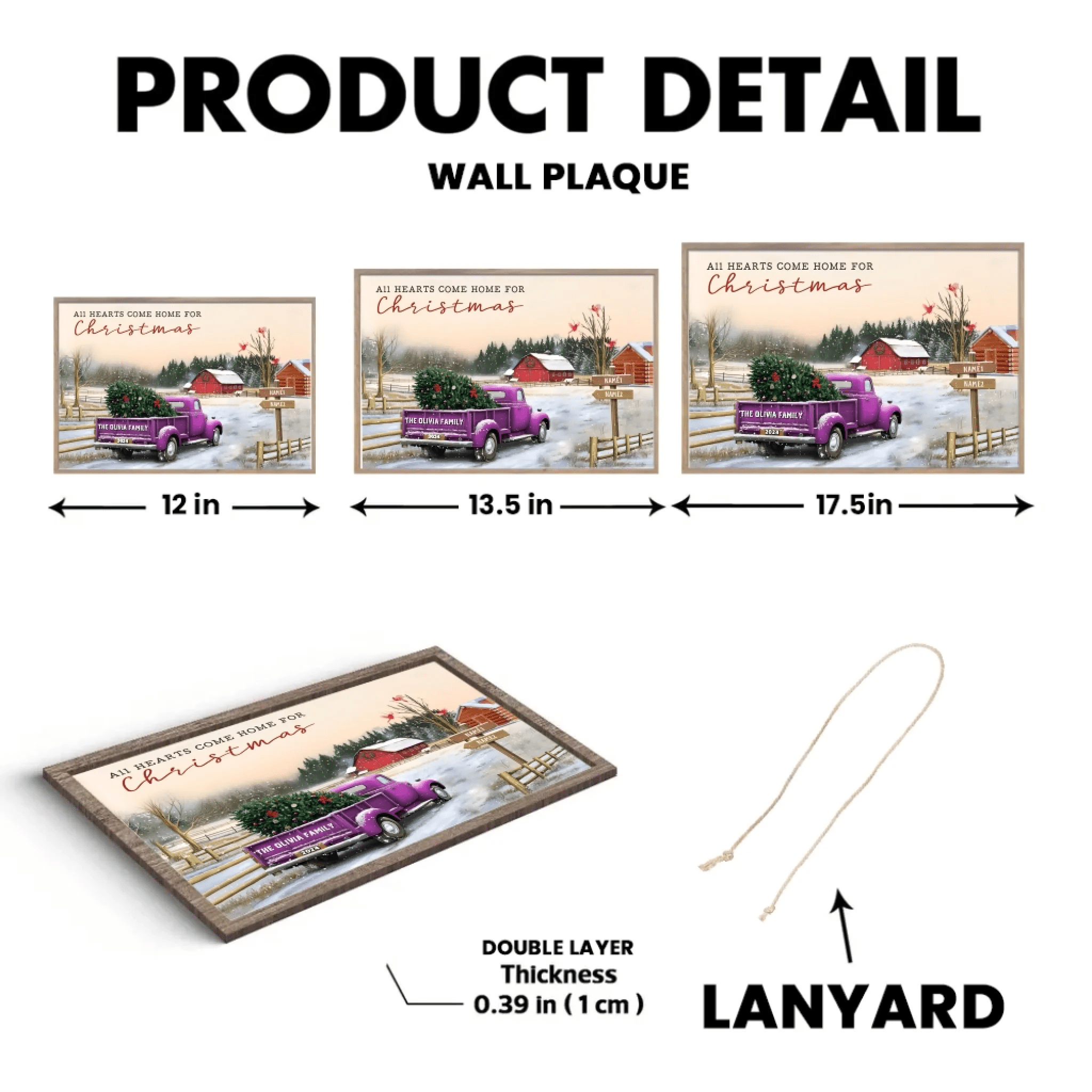 Christmas Gifts for a Family Custom Family Name Ready to Hang Wooden Plaque 711091 - DiyGiftly