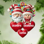 Christmas Grandma&Grandpa Mom & Dad WithHeart Kids Personalized Ornament 677775 - DiyGiftly