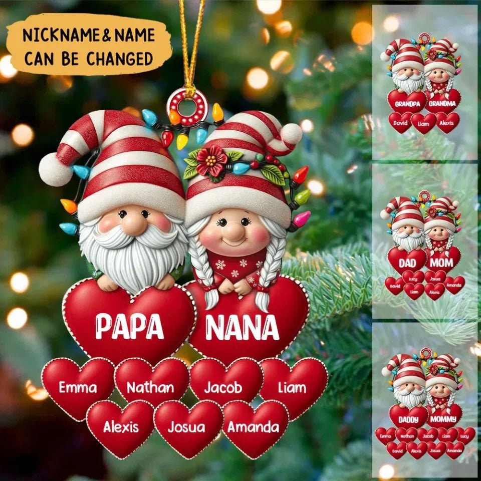 Christmas Grandma&Grandpa Mom & Dad WithHeart Kids Personalized Ornament 677775 - DiyGiftly