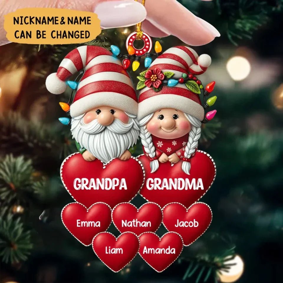 Christmas Grandma&Grandpa Mom & Dad WithHeart Kids Personalized Ornament 677775 - DiyGiftly