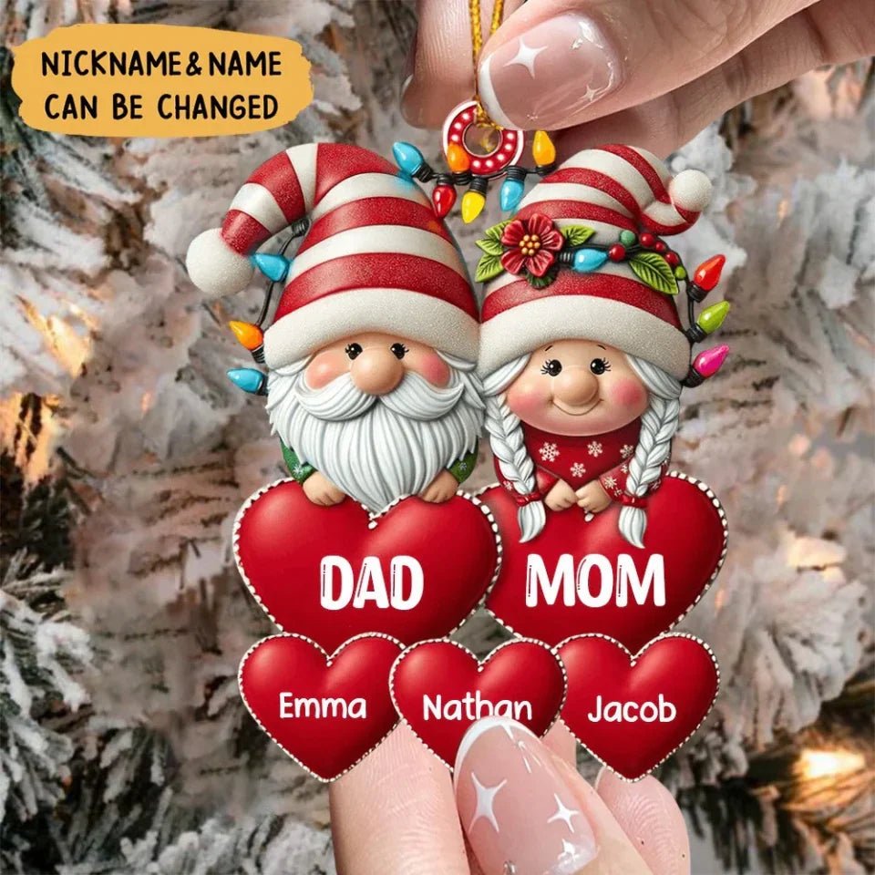 Christmas Grandma&Grandpa Mom & Dad WithHeart Kids Personalized Ornament 677775 - DiyGiftly
