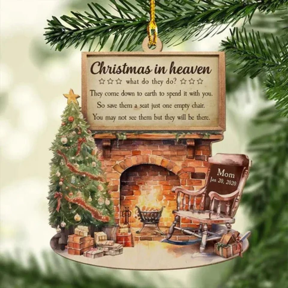 Christmas in Heaven - Personalized Custom 1 - Layered Wood Ornament 693114 - DiyGiftly